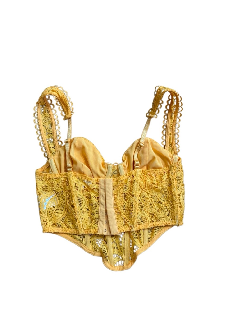 For Love & Lemons Women's Sammie Lace Corset Crop Top Size Small - Picture 3 of 5